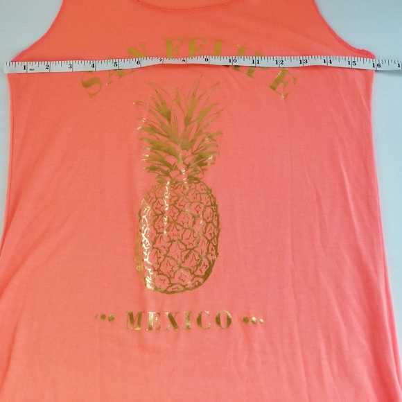 NEW Neon Orange Beaded Fringe Hem Racerback Tank Top / Swimsuit Coverup … - Picture 8 of 10